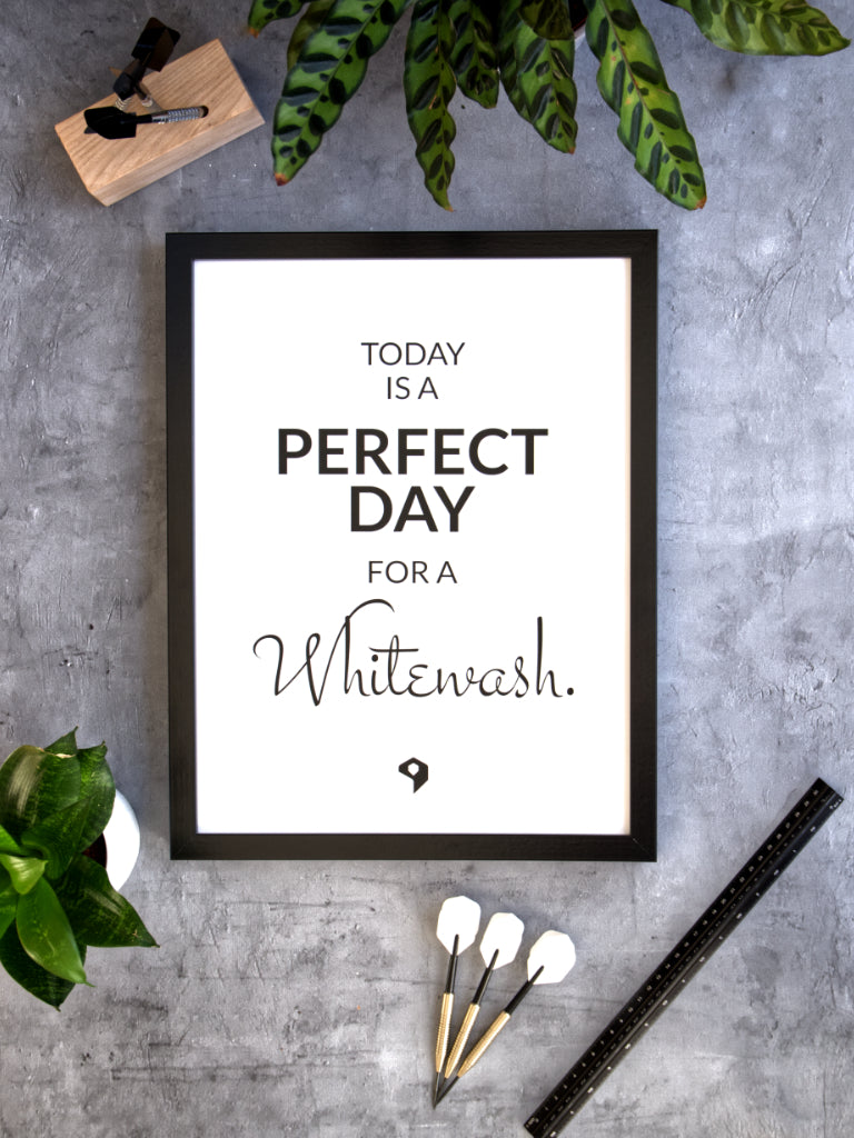 Dart Poster Perfect Day for a Whitewash Mood Just Nine Darts