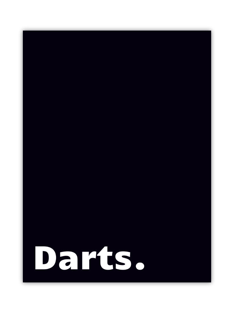 Dart Poster Black Darts Just Nine Darts