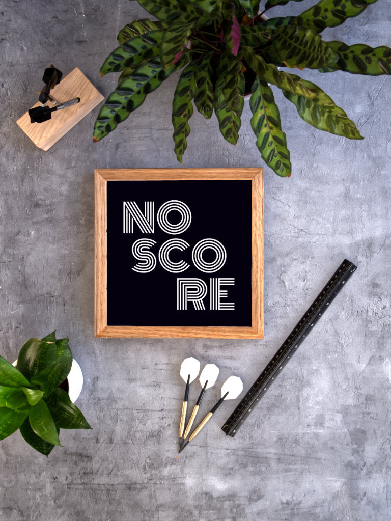 Dart Poster No Score Mood Just Nine Darts Holzrahmen