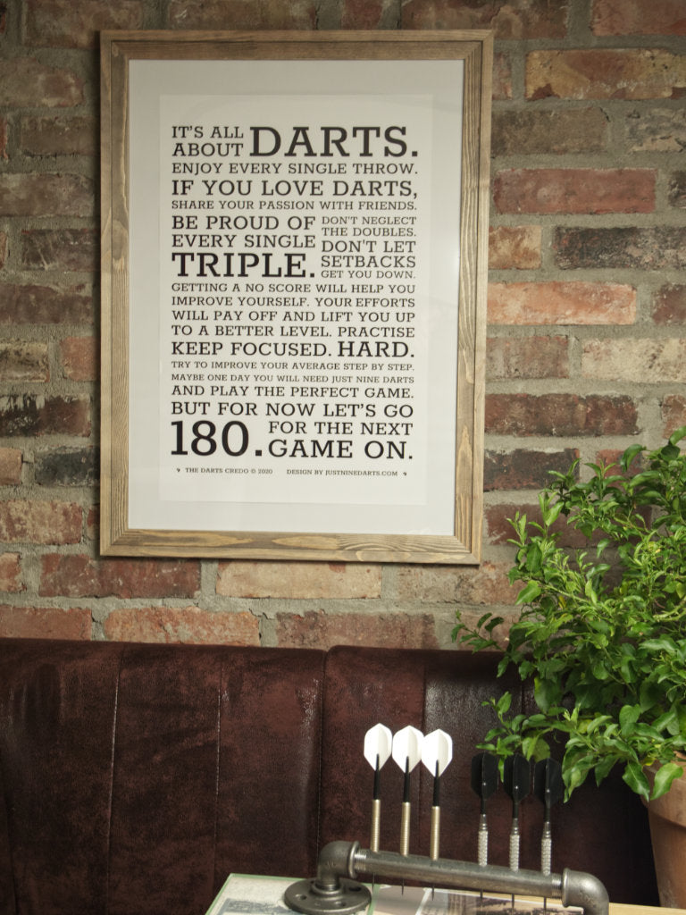 The Darts Credo Englisch Poster Just Nine Darts Mood