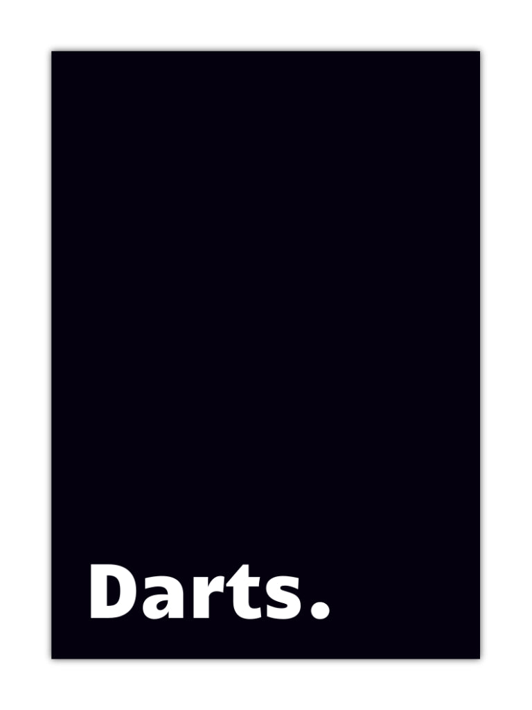 Dart Poster Black Darts Just Nine Darts