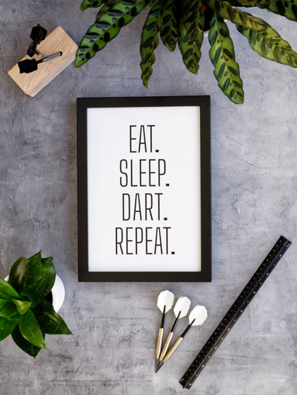 Dart Poster Eat Sleep Dart Repeat Mood Just Nine Darts