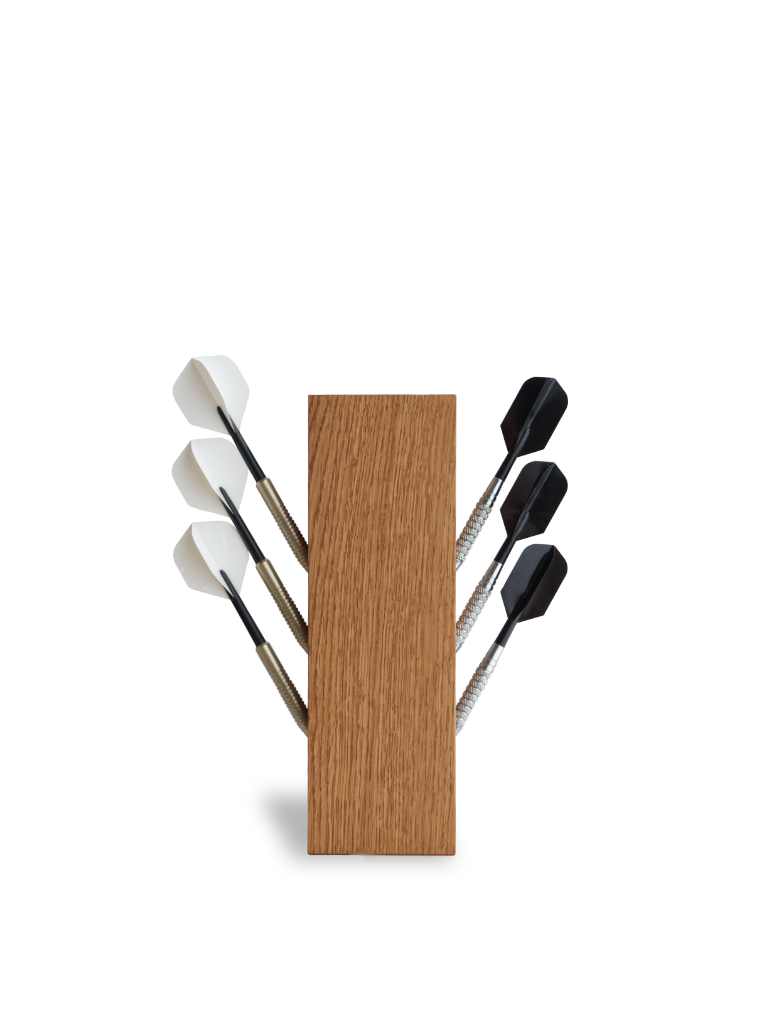 Dartpfeilehalter vertikal Eiche geölt 6 Pfeile Just Nine Darts