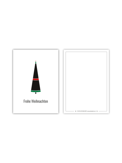 Dart Geschenkkarte "Frohe Weihnachten" Just Nine Darts Vorder- und Rückseite